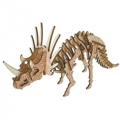 Educational toys laser cut triceratops 3D wooden jigsaw puzzle blank